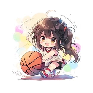 chibi girl play basketball T-Shirt