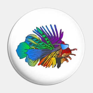 Exotic Color Explosion Fish Summer Beach Aesthetic Pin