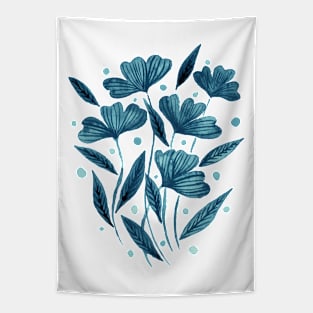 Cute florals - teal Tapestry