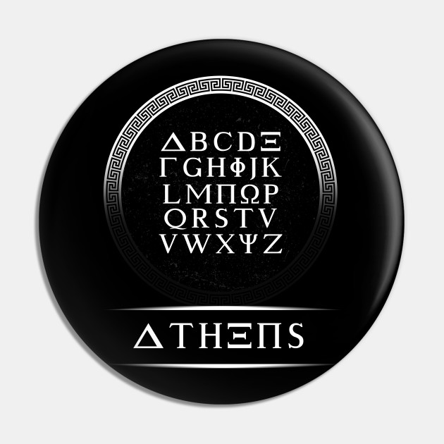 Greek Alphabet Athens' Awesome Athens Greek Mythology - Athens - Pin |  Teepublic