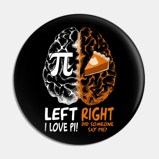 Left vs Right Brain Pie Pi Day Pin by Dunnhlpp