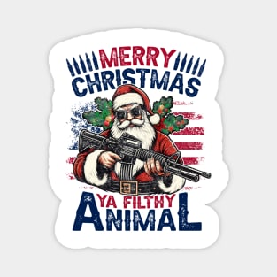 Funny Merry Christmas Ya Filthy Animal ,Christmas shirt ,Winter sign ,Holiday quote ,Retro Christmas cut file Magnet