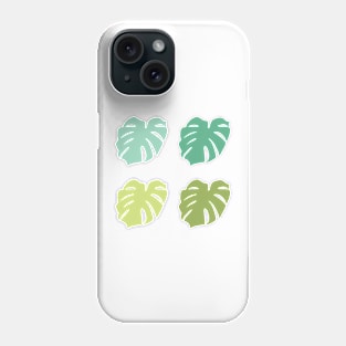 Monstera Leaves Bundle - tropical greens Phone Case