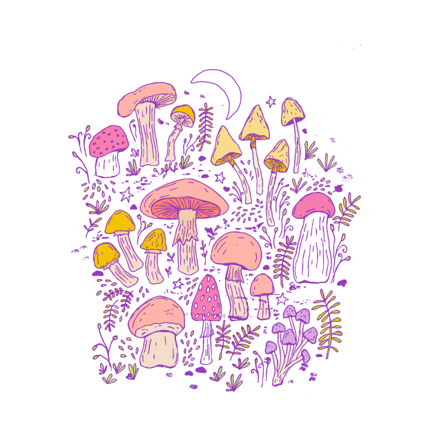 Dreamy Mushroom Forest by Jacqueline Hurd