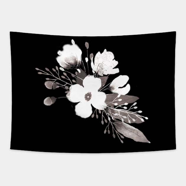 Romantic Floral 1 - BW2 - Full Size Image Tapestry by Paloma Navio