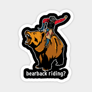Funny Cowboy Bearback Riding Mashup Magnet