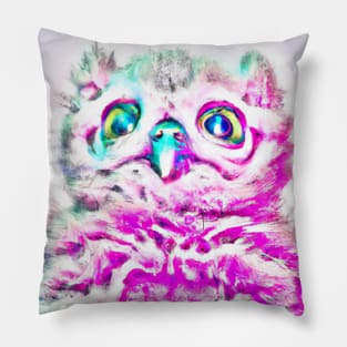 Pink baby owl cotton candy style Pillow