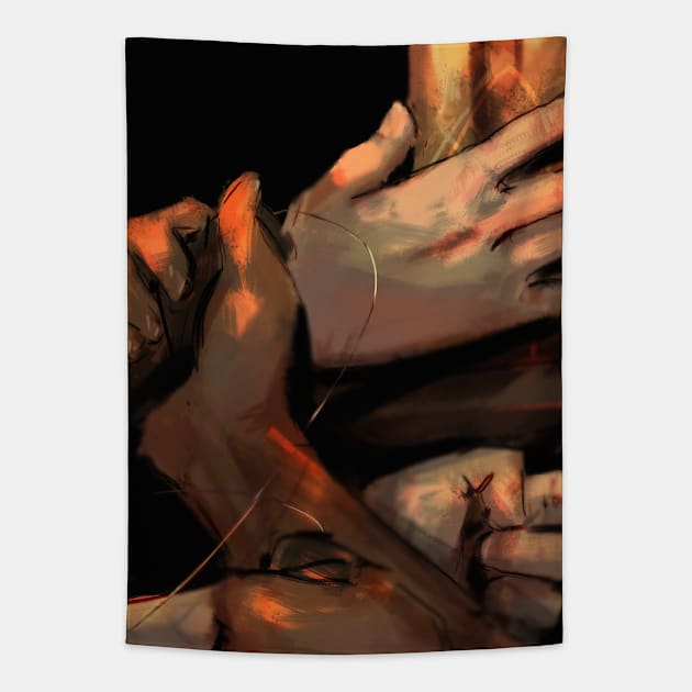 Hands Tapestry by StaticColour