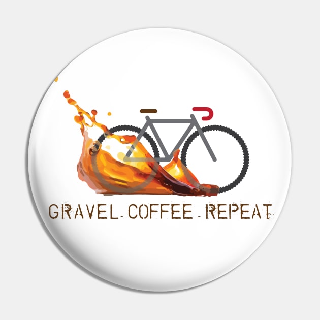 Gravel Coffee Repeat Vector Cycling Design - light background Pin by Theokotos