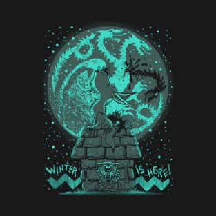 Wolf Howling at Winter Moon T-Shirt