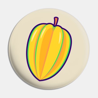 Star Fruit Cartoon Pin