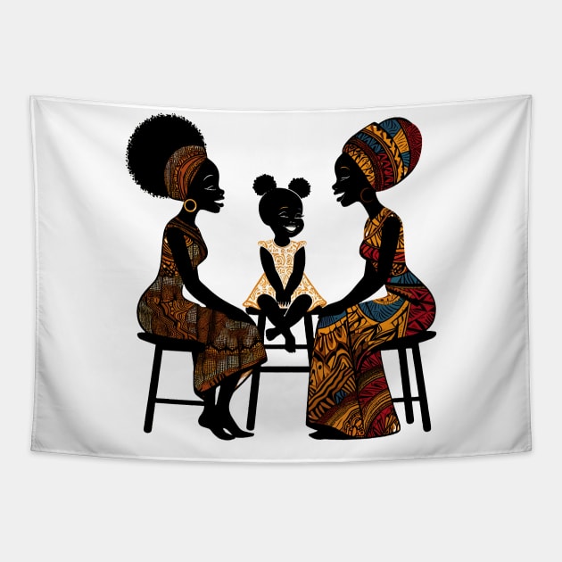 Afrocentric Women And Girl Tapestry by Graceful Designs