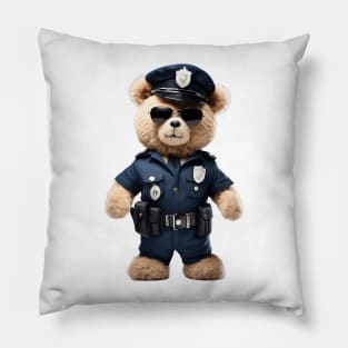 Police Officer Teddy Bear Pillow