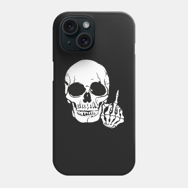 Skull Middle Finger Phone Case by  The best hard hat stickers 