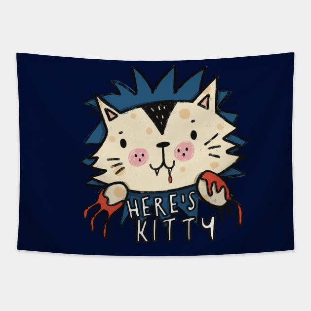 HERE’S KITTY Tapestry by NICHOLACOWDERYILLUSTRATIONS 