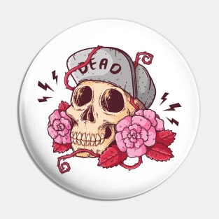 Floral Skull Pin