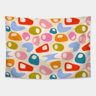 Retro Mid-Century Modern Colorful Pattern Tapestry