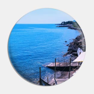 Italian Bay Beach Sea Coast Sanremo Italy Pin