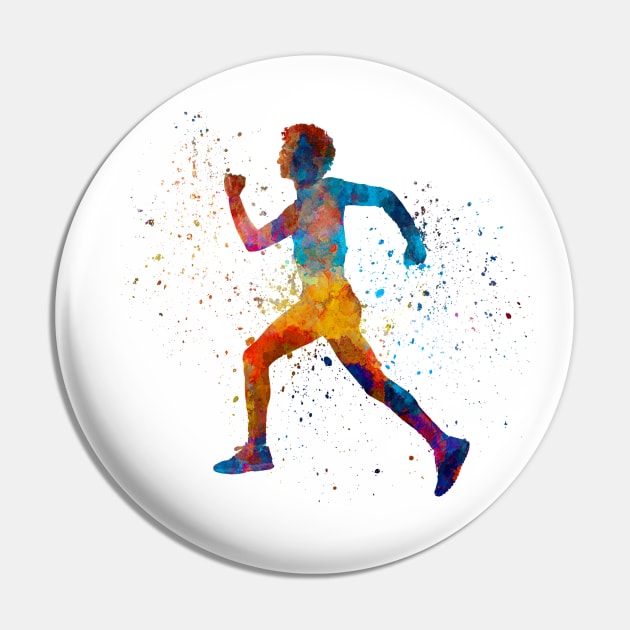 Man running sprinting jogging Pin by PaulrommerArt