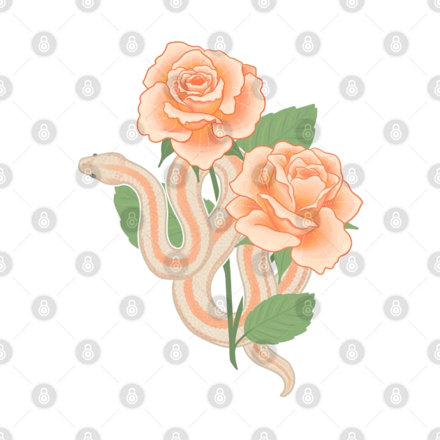 Rosy Boa and Roses by starrypaige