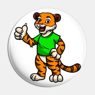 Cute Anthropomorphic Human-like Cartoon Character Tiger in Clothes Pin