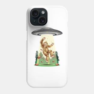 Cosmic Encounter:  Bigfoot Alien Abduction Phone Case