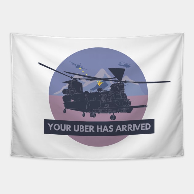 Military MH-47 Chinook Helicopter Evac Tapestry by NorseTech