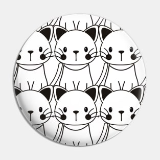 Black And White Cute Cats Pattern Seamless Pin