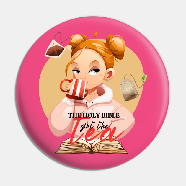 Biblical Tea Girl Pin by BIBLICAL TEA