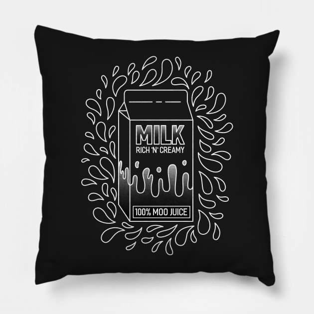 Delightful Dairy Doodle Pillow by AlexMathewsDesigns