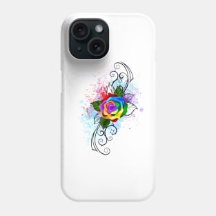 Patterned rainbow rose ( Roses ) Phone Case