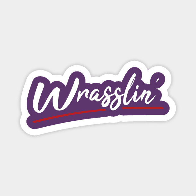 Wrasslin' - White Magnet by The PopCulturists