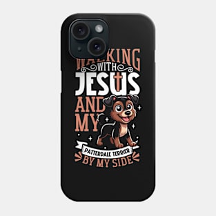 Jesus and dog - Patterdale Terrier Phone Case