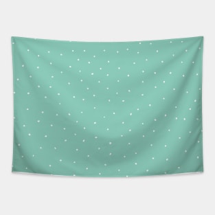 White Dots on Teal Tapestry