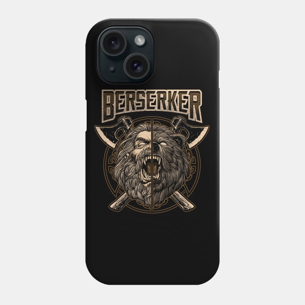 Nordic Viking Berserker Norse Pagan Bear Warrior Phone Case by Blue Pagan