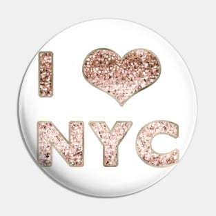 I heart NYC - rose gold glitter Pin