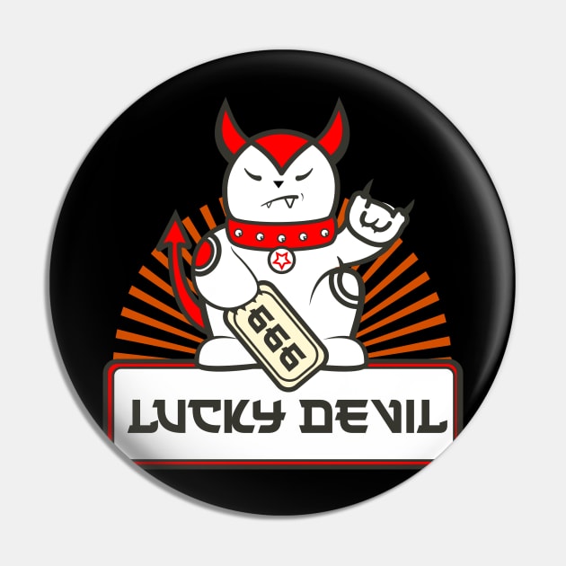 Lucky Devil Cat Pin by OddPop