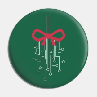 Geeky Mistletoe Silver Pin