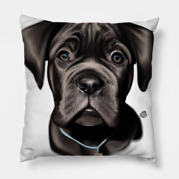 Cute Cane Corso Drawing Pillow by Play Zoo