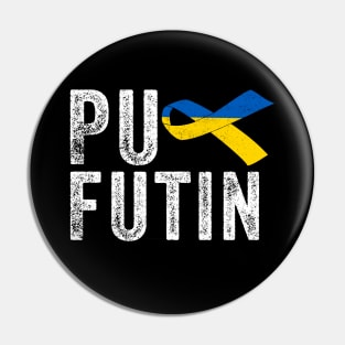 Puck Futin Ukraine Ribbon Stand With Ukraine Support Ukraine Pin