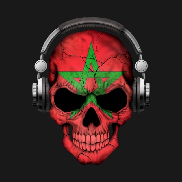 Dark Skull Deejay with Moroccan Flag by jeffbartels