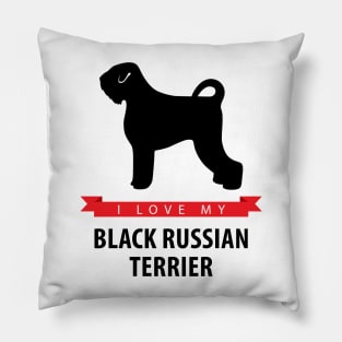 I Love My Black Russian Terrier Pillow