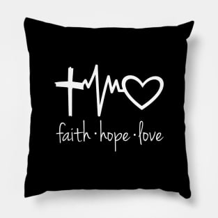 Faith Hope Love - Holy Christian Cross T-Shirt Pillow