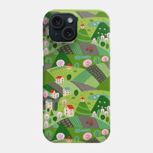 Spring village landscape pattern Phone Case