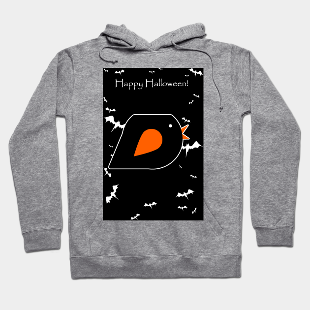 orange and black be happy hoodie