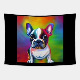 French Bulldog Rainbow Painting Tapestry