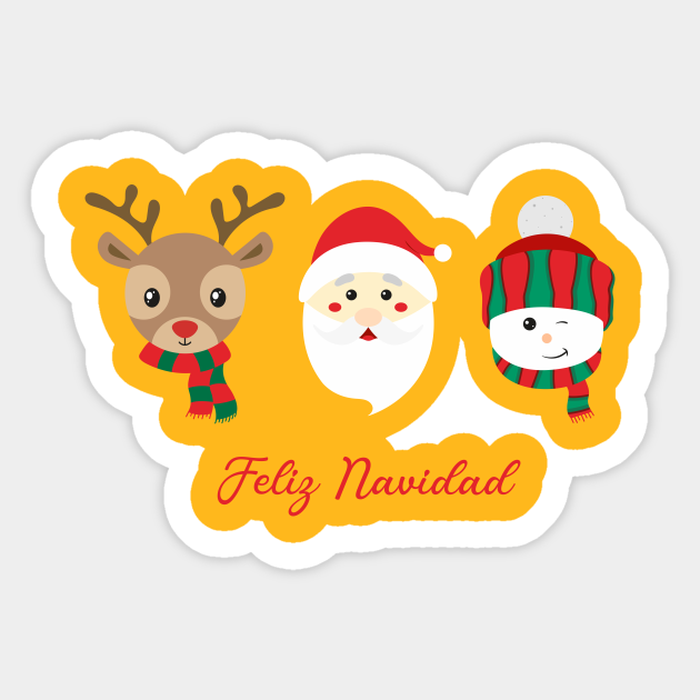 Altitud Raramente frijoles Feliz Navidad ' Santa Claus and Friends Aesthetic Logo design - Feliz  Navidad Santa Claus And Friends - Sticker | TeePublic