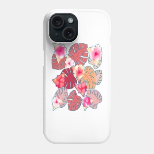 Tropical Print in Living Coral Phone Case