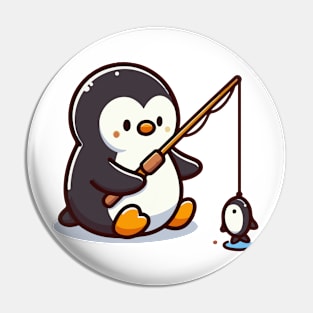 Cute penguin Fishing Pin