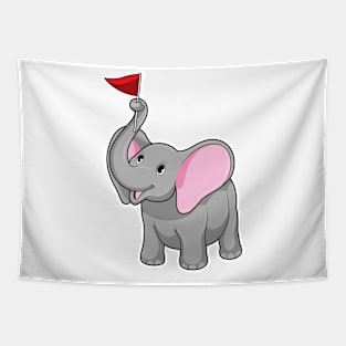 Elephant with Flag Tapestry